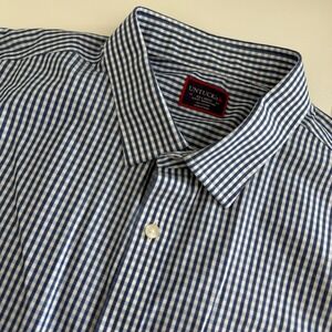 UNTUCKit Cappellano Slim Fit Gingham Short Sleeve Shirt Blue White XXL 34523